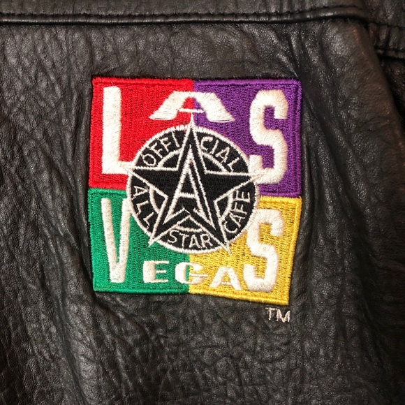 🎲🎲 Vintage Official All-Star Cafe Leather Jacket - Picture 5 of 8
